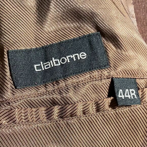 Claiborne Mens Blazer Jacket Size 44R Brown Corduroy Double Button Retro Classic - Picture 3 of 16